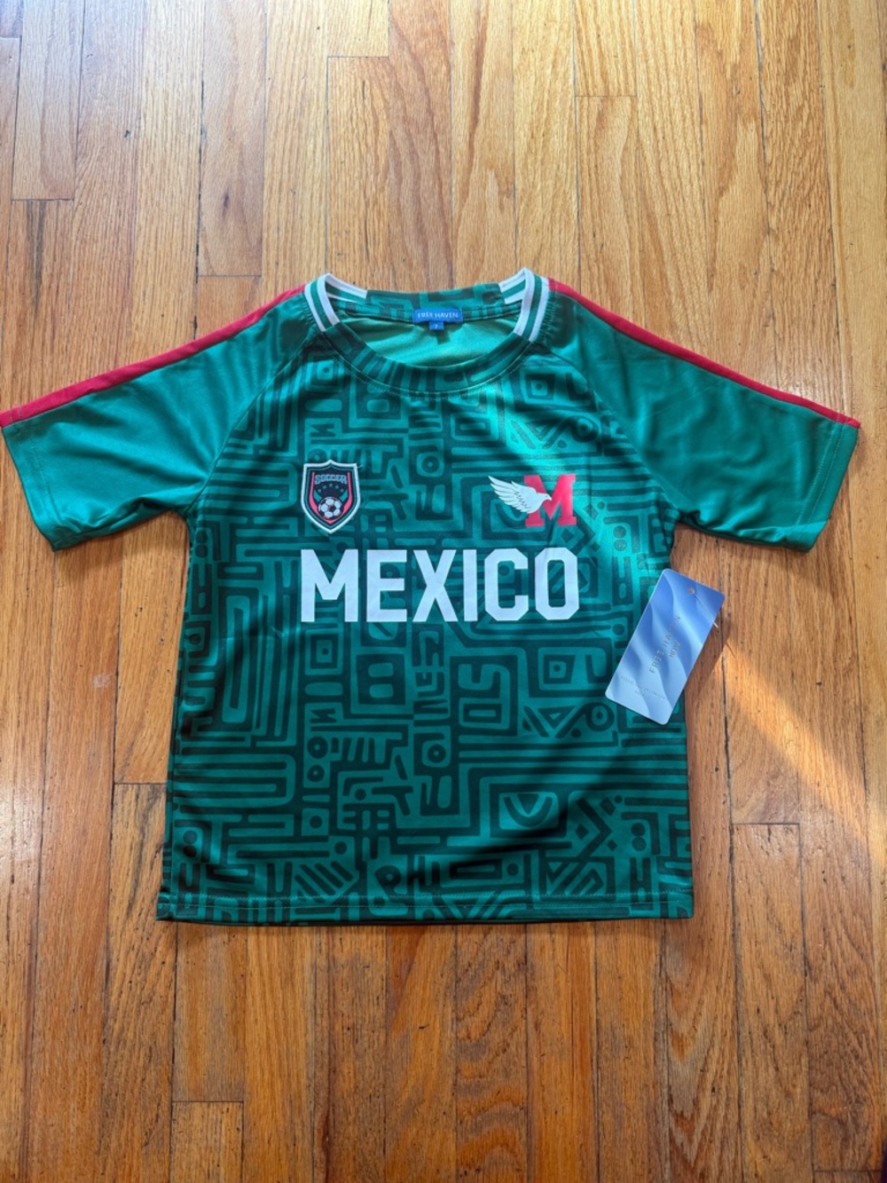 Mexico Green Graphic Soccer Jersey- Kids